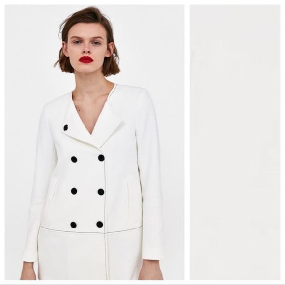 Zara Jackets & Blazers - Zara women's XS Oyster white double breast jacket